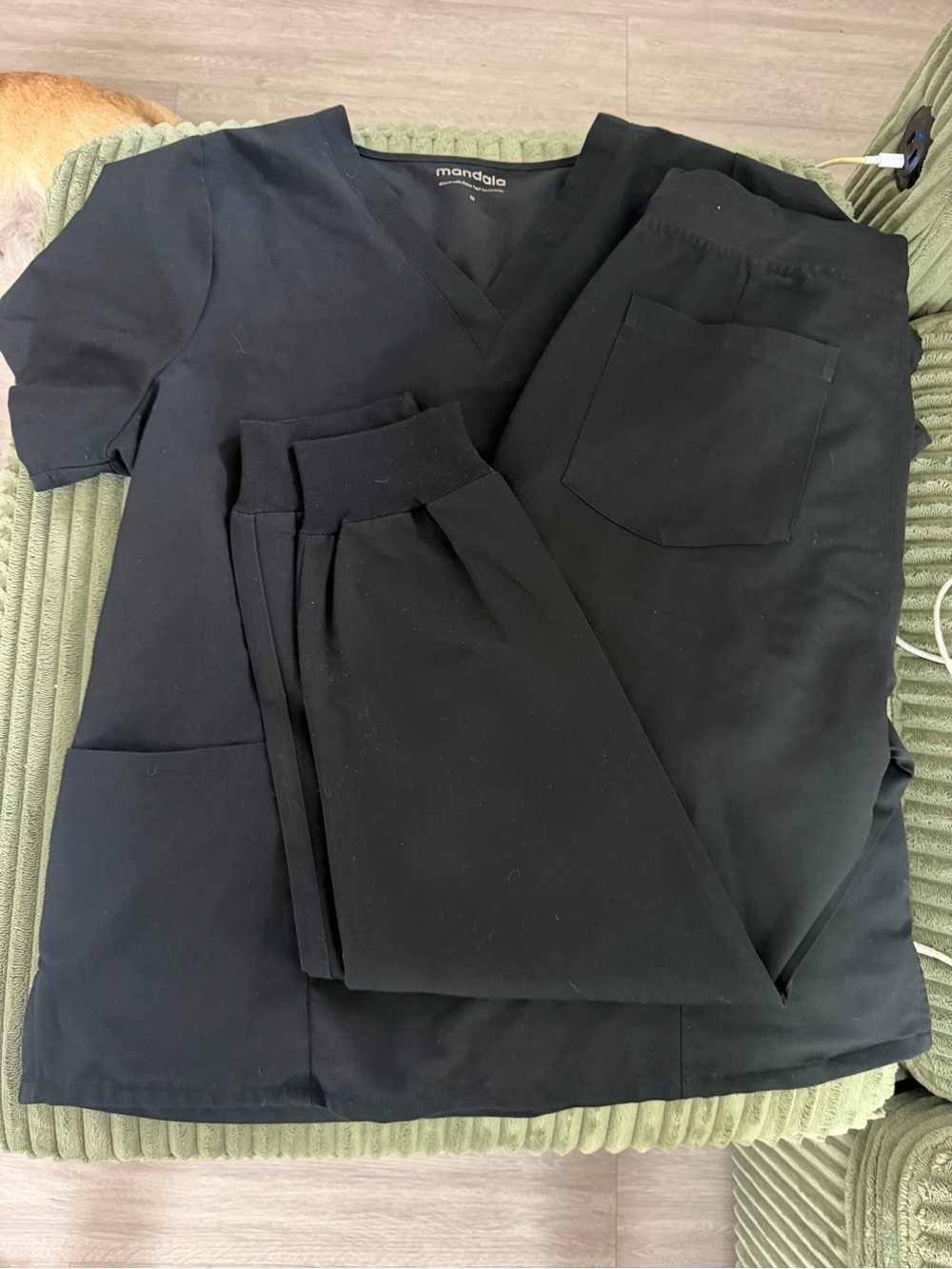 Mandala Women's Black Scrub Top & Pants Set